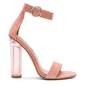 Pink Suede Steve Madden Heels w/ Clear Chunky Heel